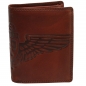 Preview: Adlerdruck Vintage Herren Portemonnaie Used Look Handgemacht Hochformat rot